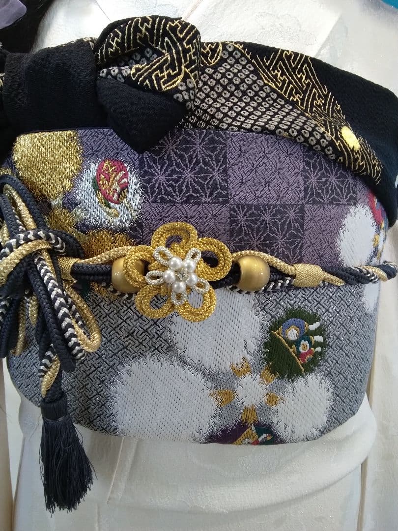 振袖フルセット、正絹振袖成人式、半襟重ね衿帯揚げ帯締め、唐織袋帯