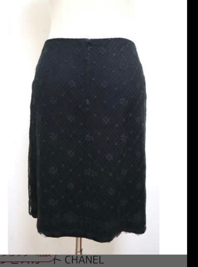 CHANEL タイトスカート クローバーレース