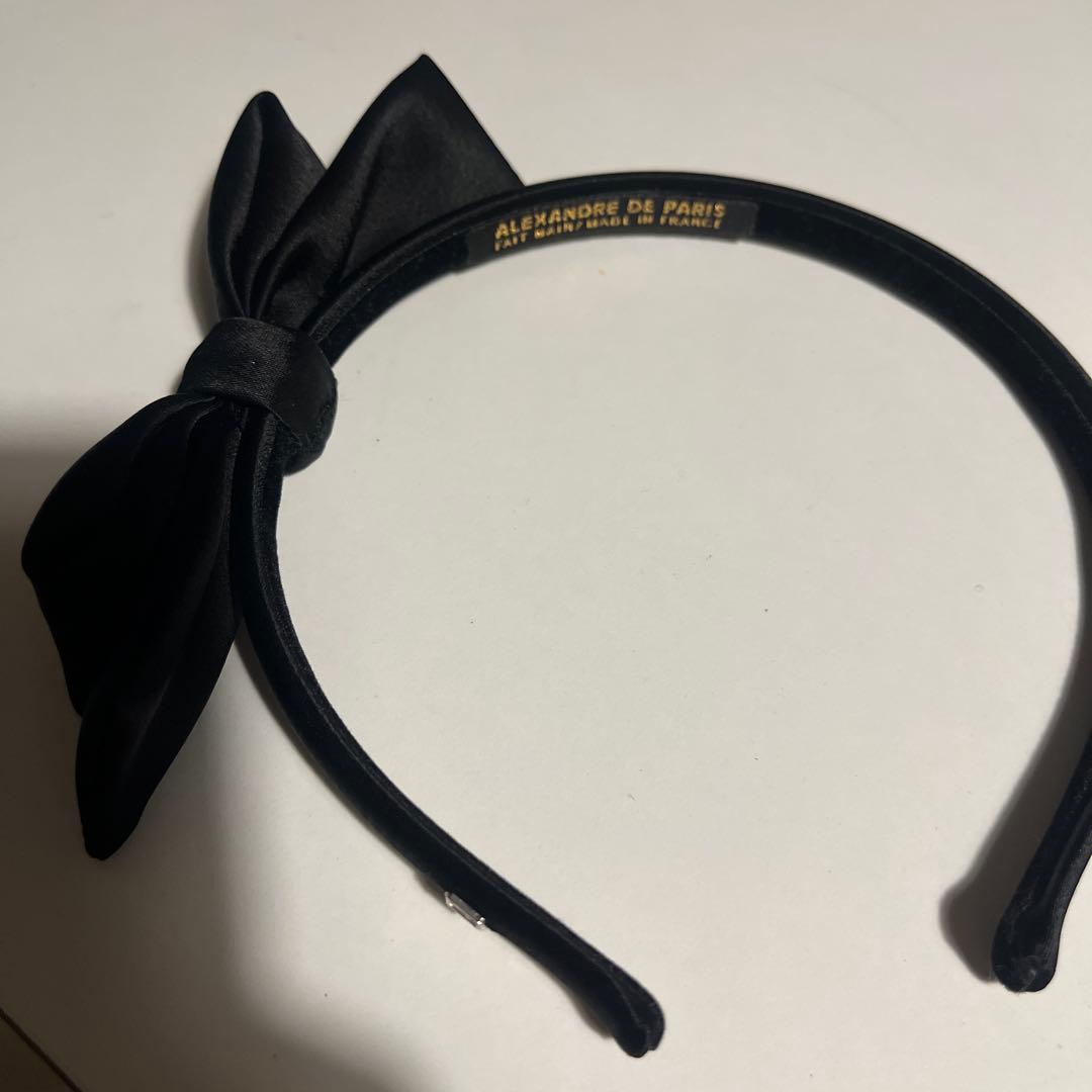 ALEXANDRE DE PARIS ブラックリボンヘアバンド