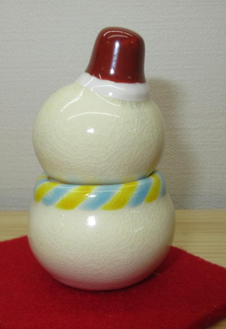 送料込【逢絢亭・新品】茶道具 香合 京焼 雪だるまの形 山川敦司 共