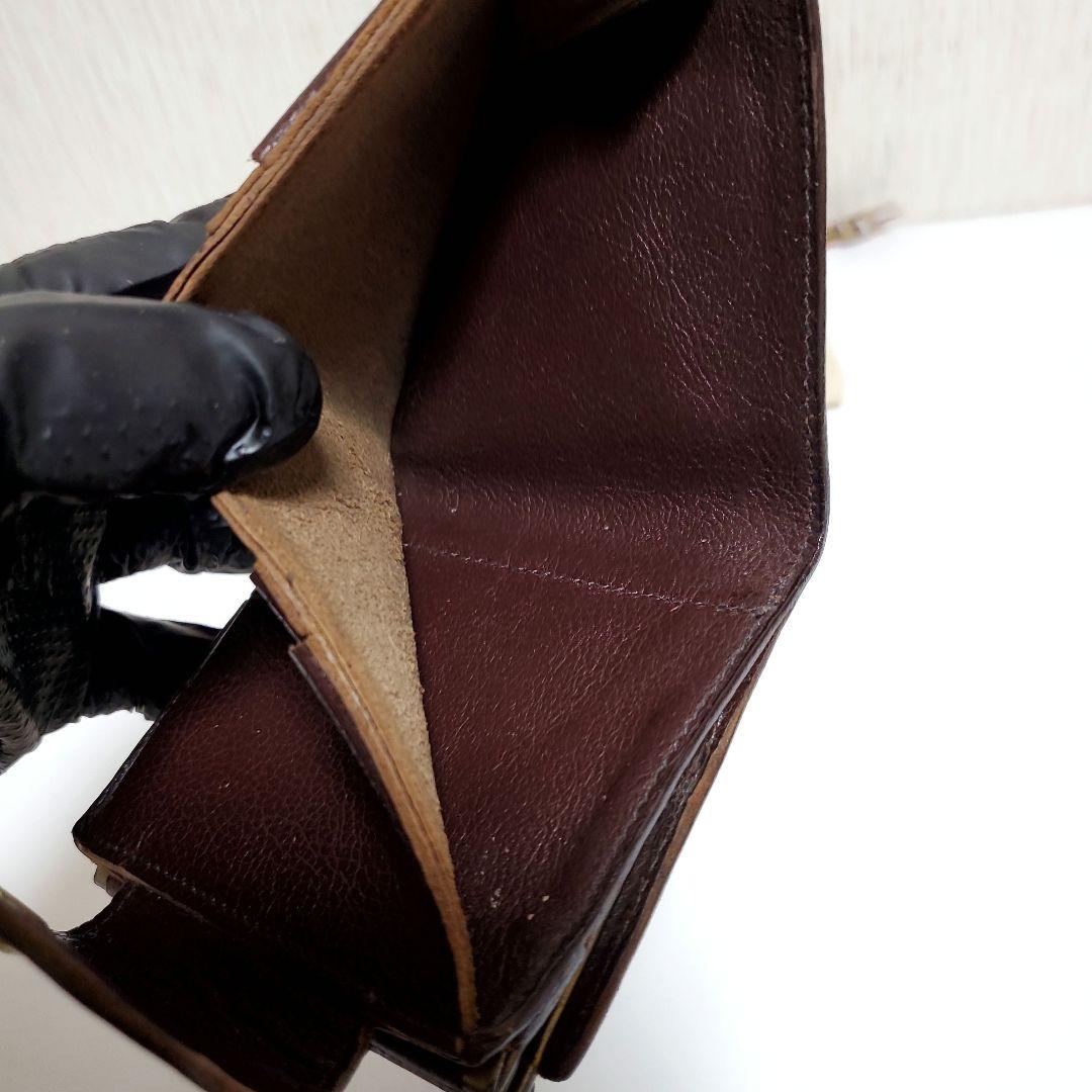 正規品　IL BISONTE　イルビゾンテ　二つ折り財布　ブラウン　良品フラップ