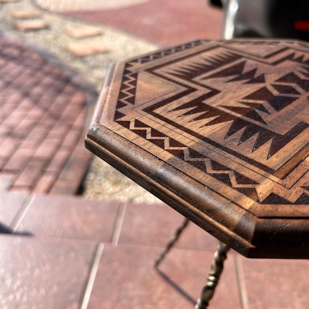 ヘキサゴンテーブル天板三脚テーブル ヘキサゴン104ウォールナット中央