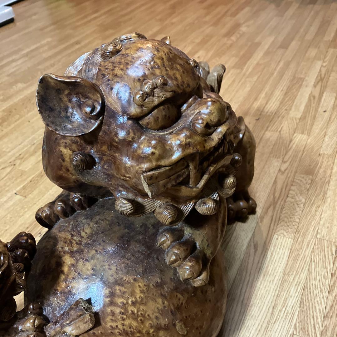 魔除け獅子　木彫
