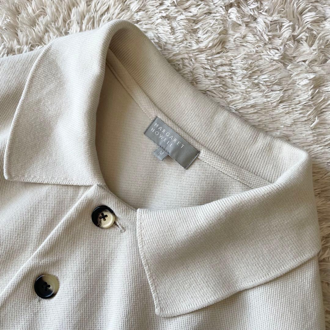 極美品 23ss margaret howell ポロシャツ M アイボリー