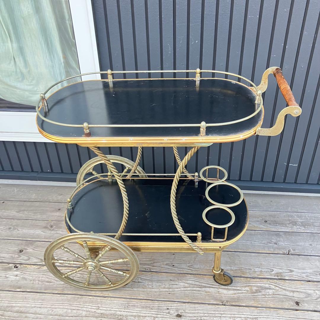 アンティーク 光家具 トローリー サービスワゴン ワインラック