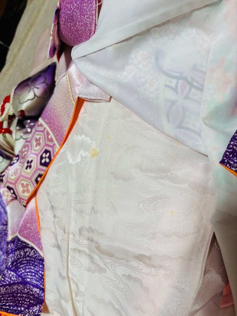 七五三 着物セット 紫と淡い桜色（ピンク）7歳