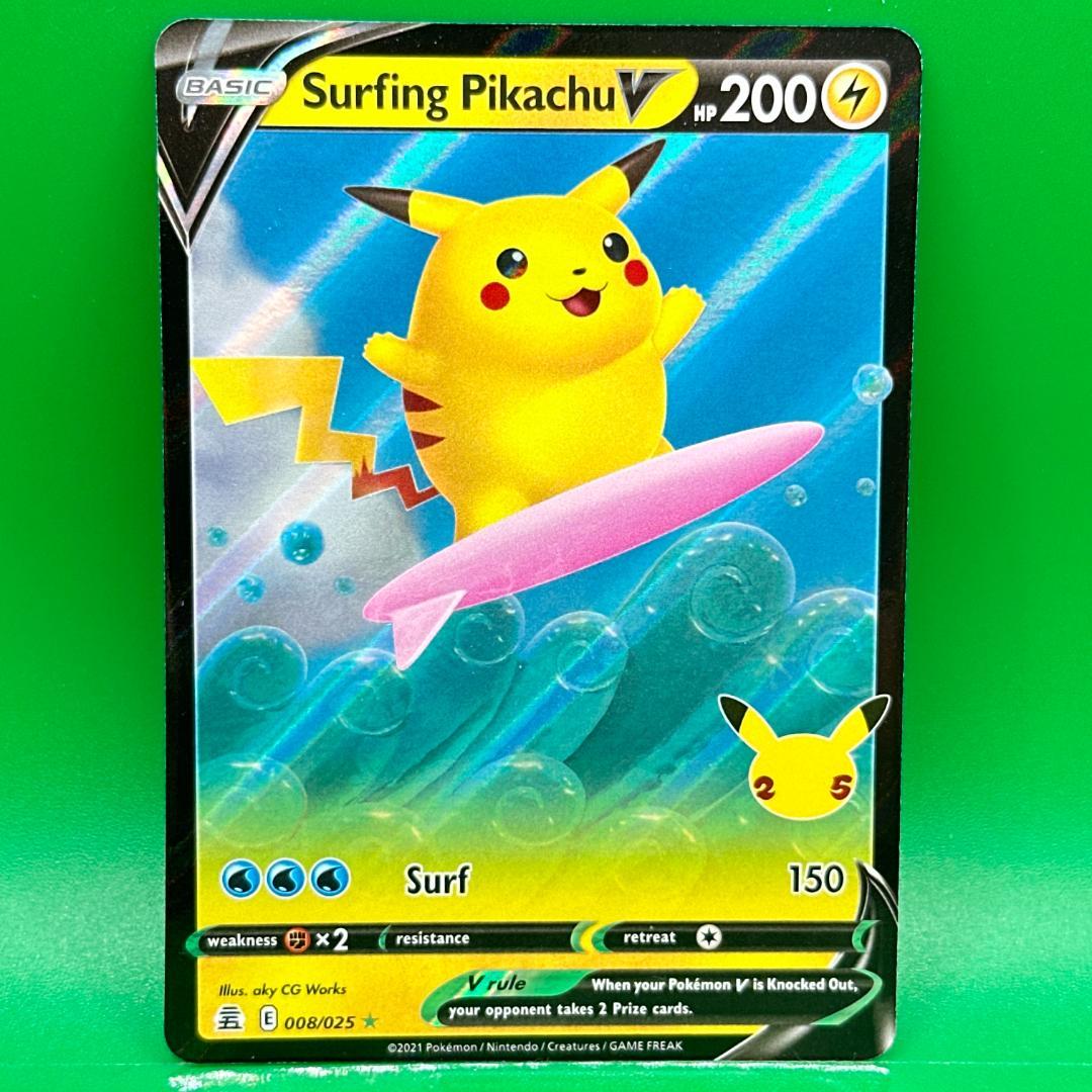 ポケモンカード 海外 なみのりピカチュウV 英語 ポケカ 25th 25周年