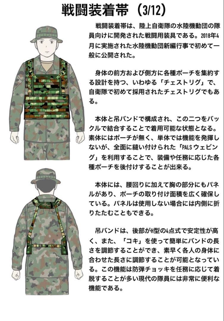 戦闘装着帯、水陸一般用 陸上自衛隊 チェストリグ タクティカルベスト