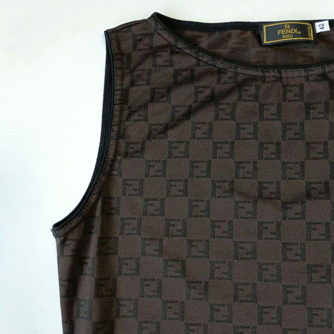FENDI　フェンディ　ズッカ柄　タンクトップ　トップス　サイズ42