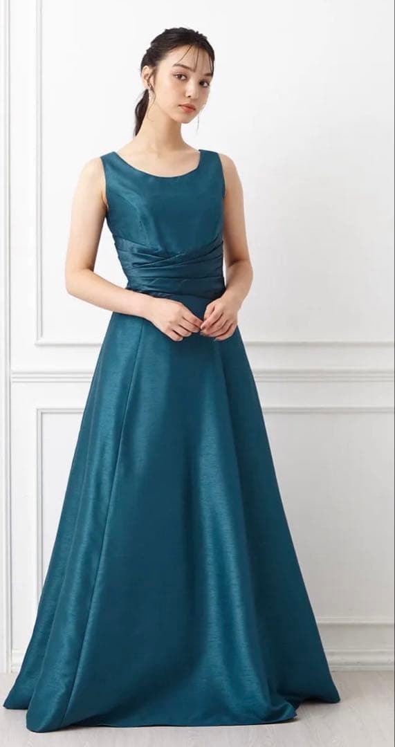 Aimer エメ ブルー シャンタンロングドレス