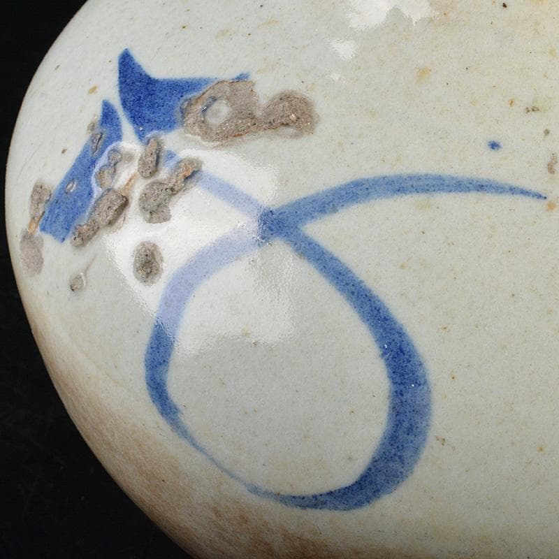 朝鮮美術　李朝　高麗白磁　染付　碗口瓶　V　R7489F