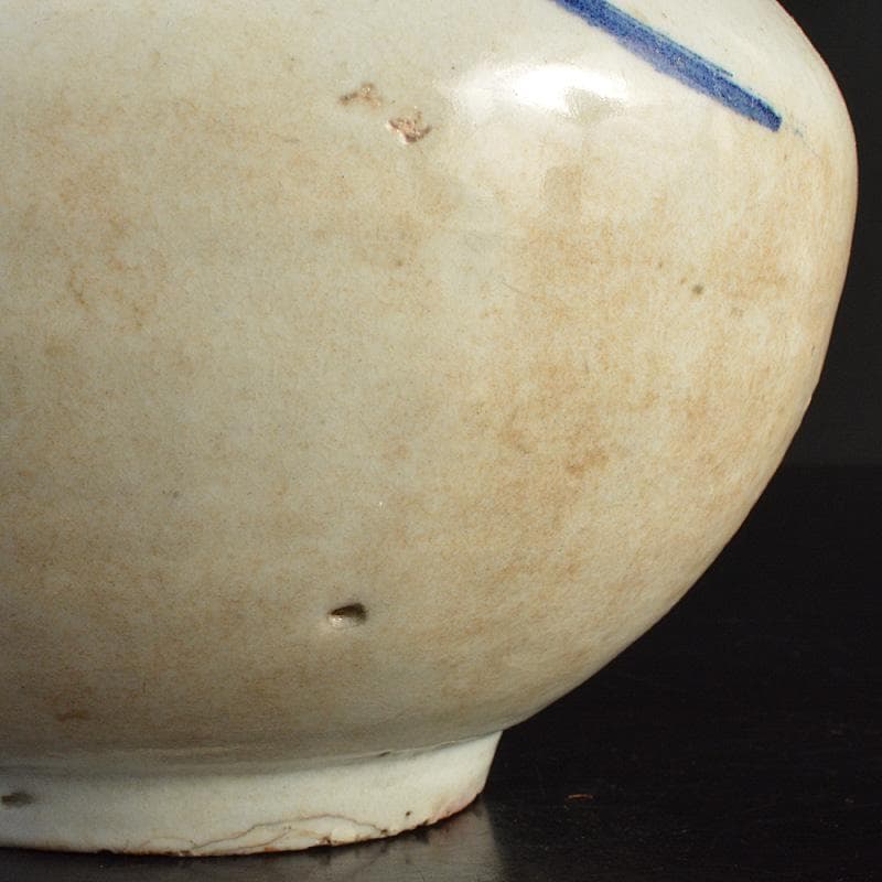 朝鮮美術　李朝　高麗白磁　染付　碗口瓶　V　R7489F