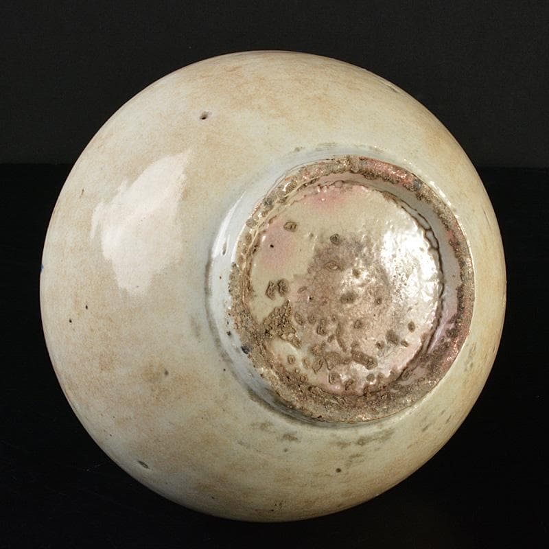 朝鮮美術　李朝　高麗白磁　染付　碗口瓶　V　R7489F