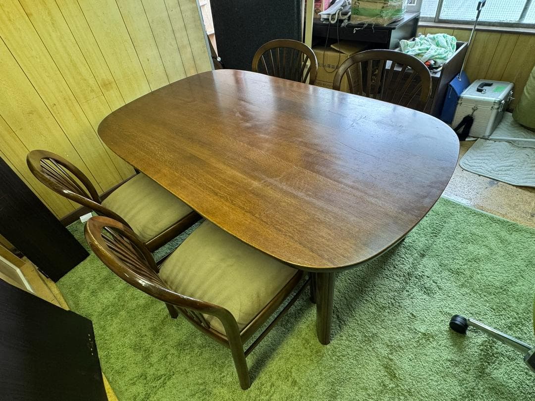 (4210W2)*ダークブラウン楕円形ダイニングテーブルセット カリモク