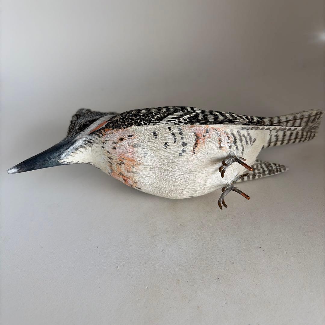 よち様専用品 「ヤマセミ」 リアルバードカービング 木彫りの野鳥 野鳥