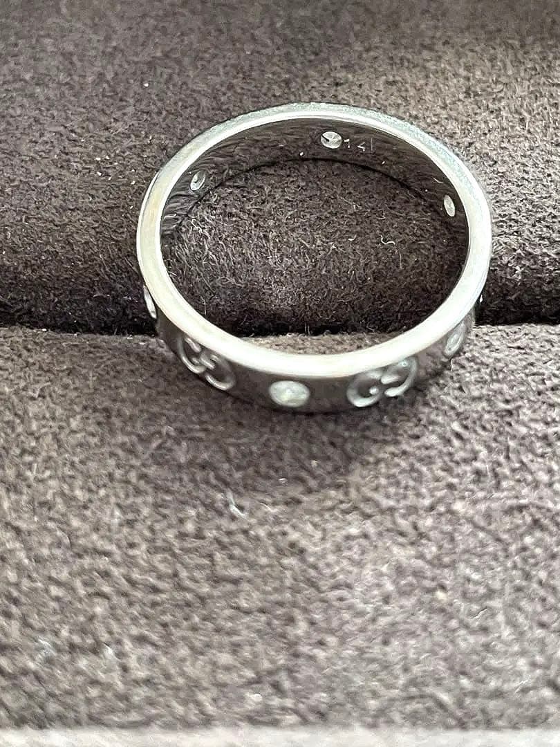 G U C C I アイコンリングダイヤモンド６Ｐ K１８W G １４