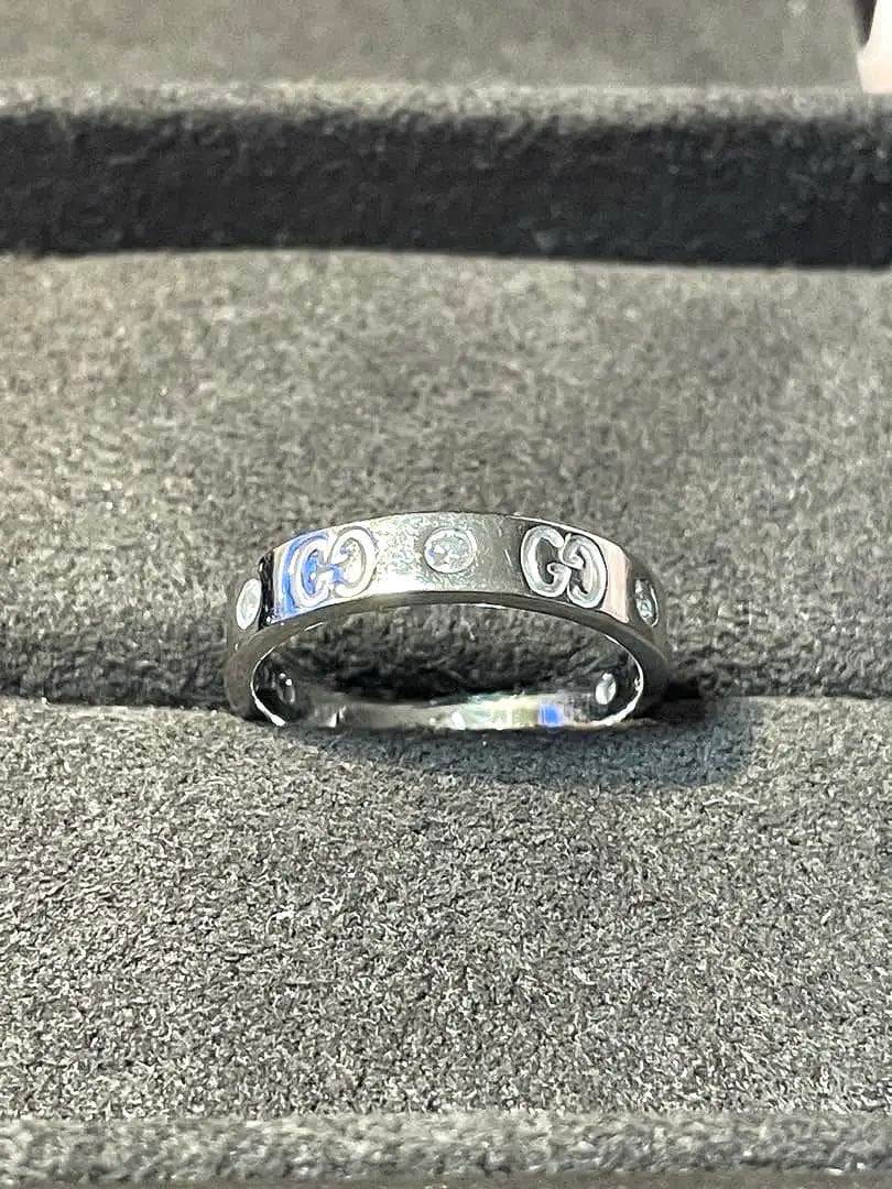 G U C C I アイコンリングダイヤモンド６Ｐ K１８W G １４