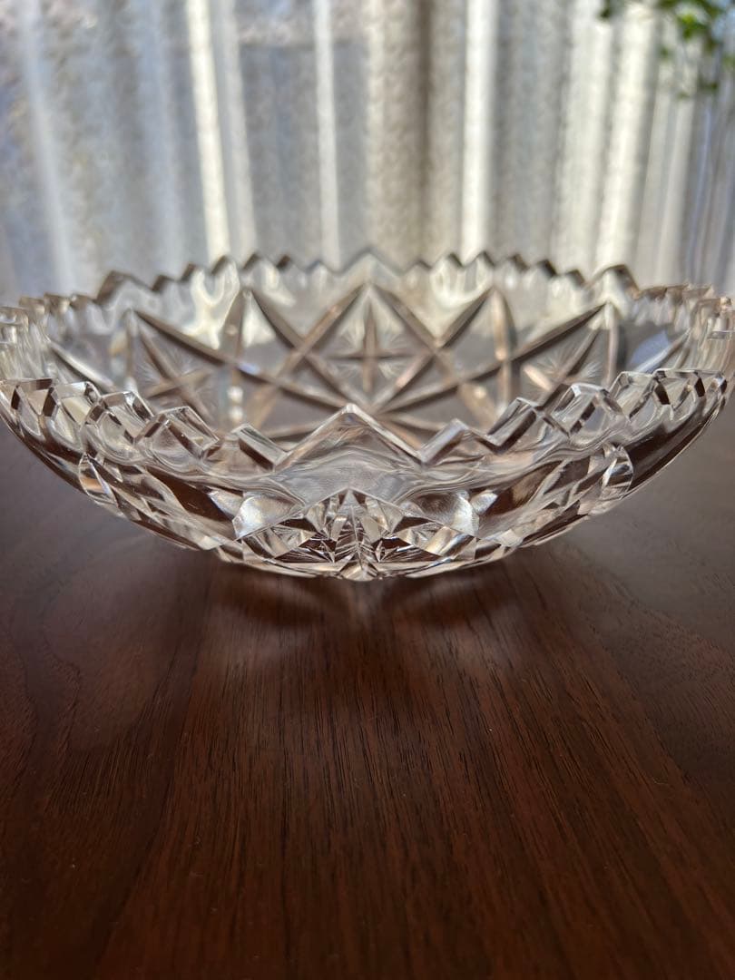 アンティーク カットクリスタルガラス ボウル - メルカリ