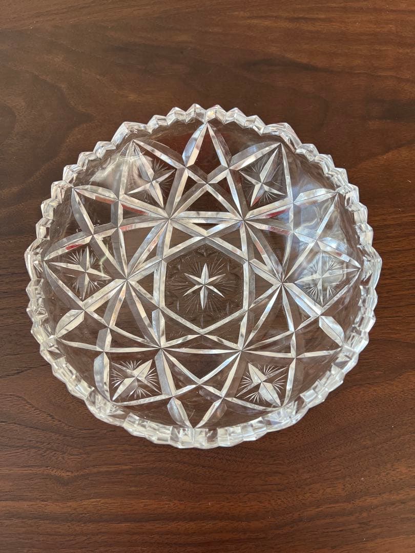 アンティーク カットクリスタルガラス ボウル - メルカリ