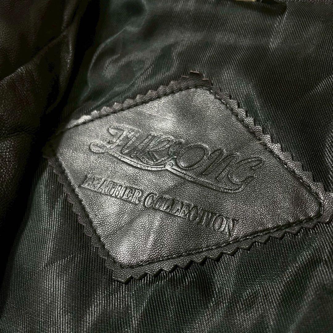 90s ノーカラー ショート丈 本革 リアルレザー ボンバー ブルゾン