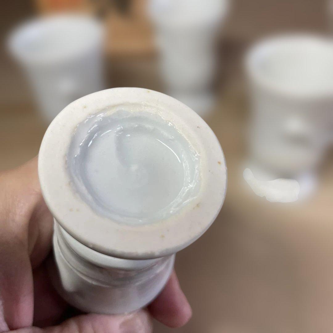 上田恒次　白磁高杯　共箱