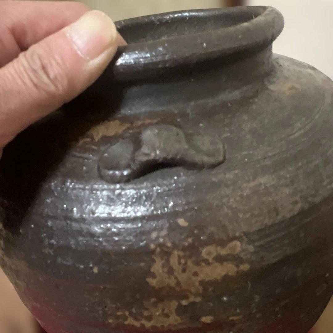 江戸時代 古備前焼 味深い逸品 素朴な味わいがある壺