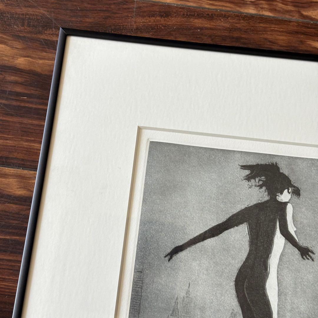 銅版画 M.Tomono 5/15 額装 angel contemporary