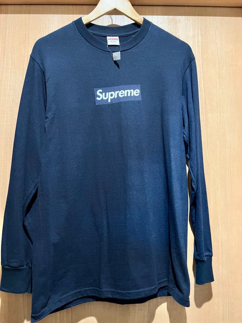 supreme box logo L/S ロンT ネイビー M supreme シュプリーム