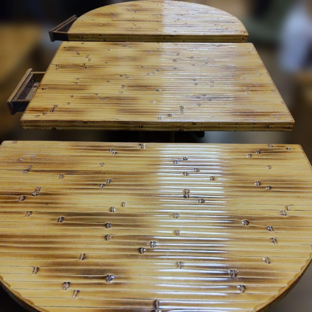 梅里竹芸　竹製キャスター付き　テーブル