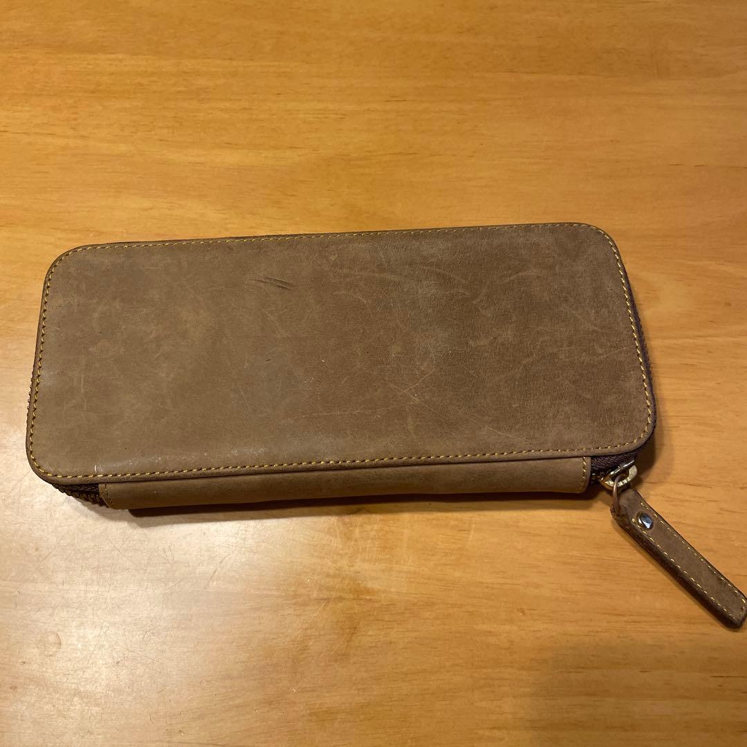 バハギア & クラフト ラウンドジップペンケース コンパクト　オリーブブラウン Bahagia & craft/バハギア】ラウンドファスナーペンケース (プエブロ