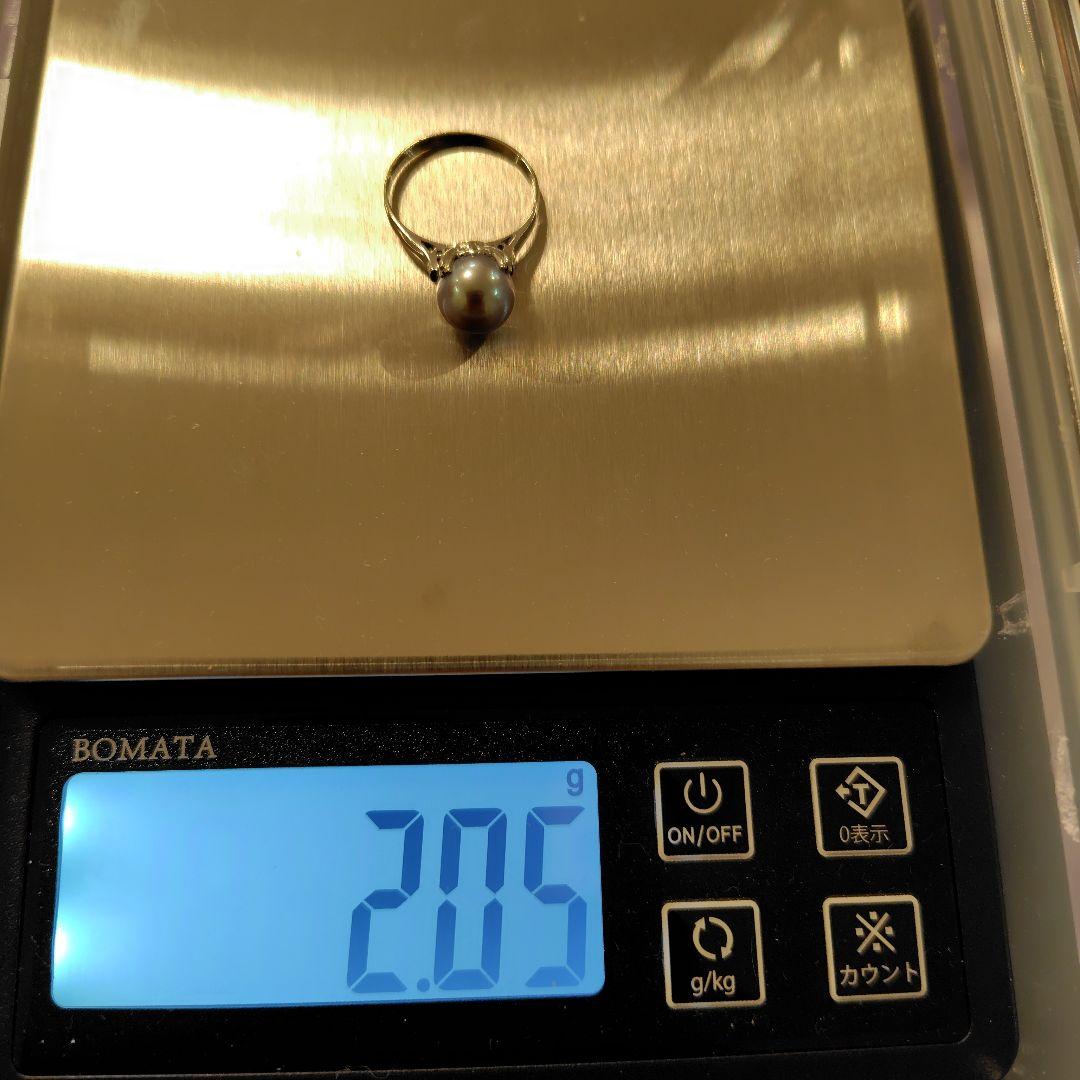 【気品漂う】K14WG グレーパール リング（8号〜9号相当）