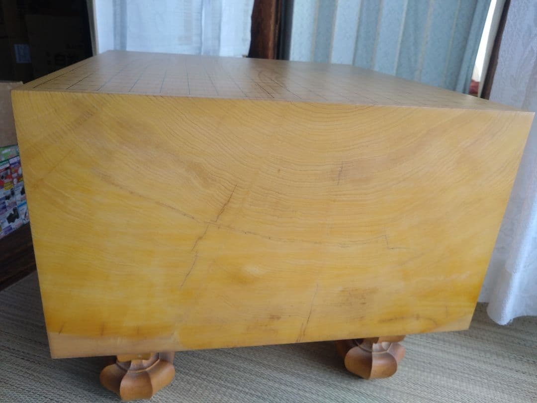 値下げ【囲碁】国産本榧　極厚　8寸碁盤＋本蛤、那智黒28号付き