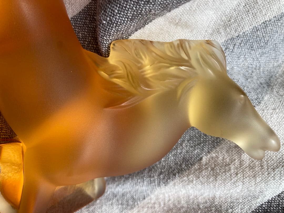 ラリック 馬 置物 アンバー 琥珀 美術品・アンティーク・コレクション