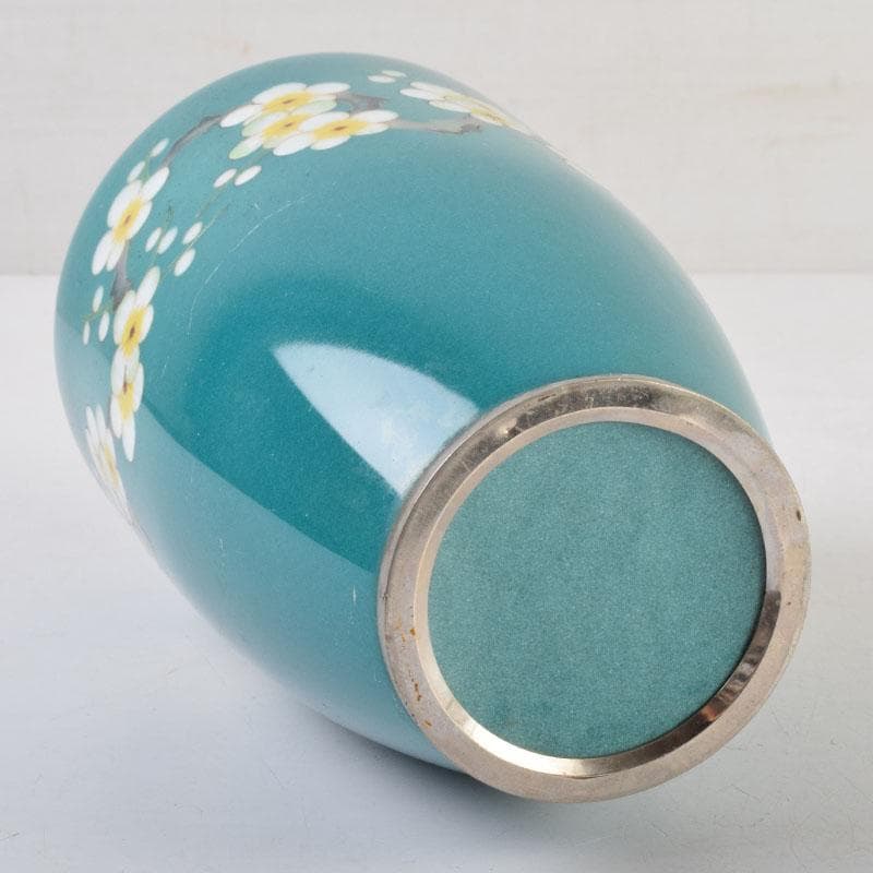 七宝焼 花文 花瓶 V 9050