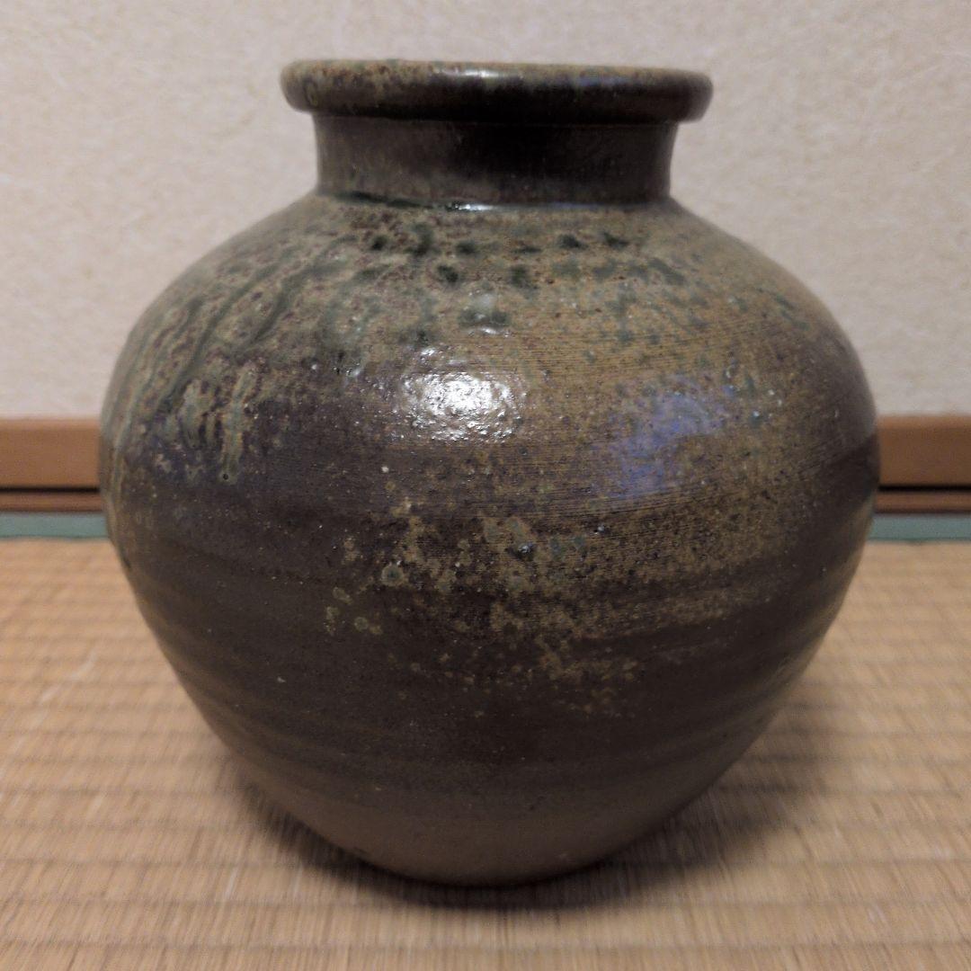 越前焼 国成窯「国成」壺 古壺 骨董品合わせ箱 刻印あり