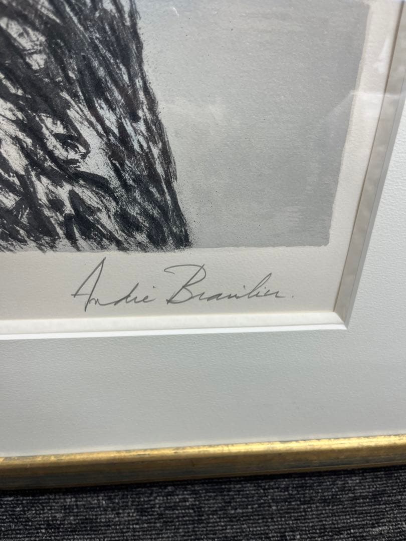 リトグラフ ブラジリエ バラに想いをよせる婦人 117/120 直筆サイン