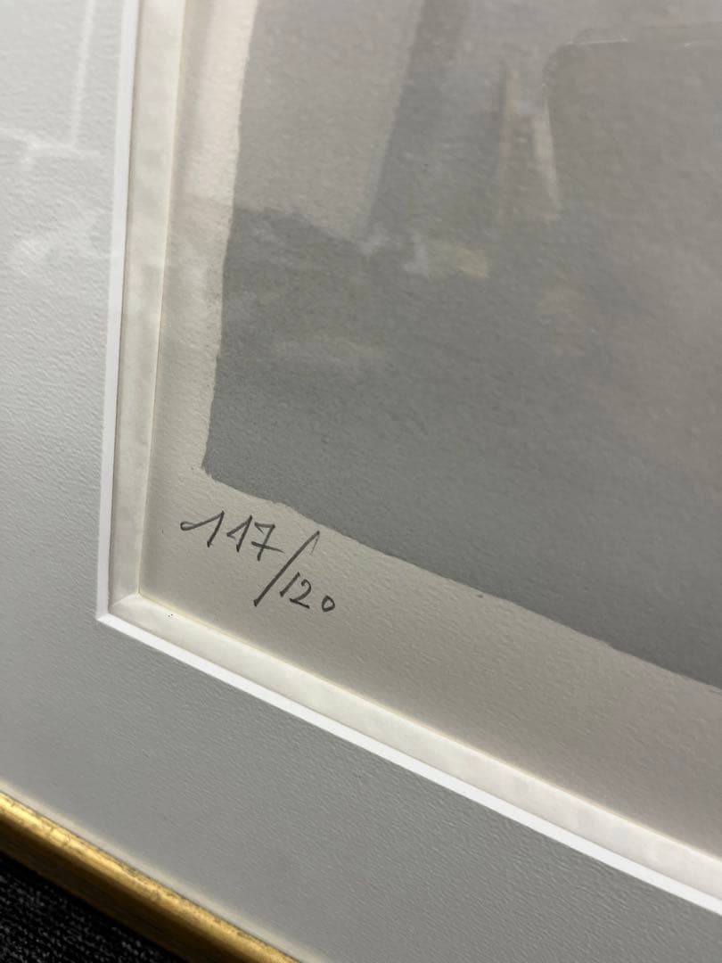 リトグラフ ブラジリエ バラに想いをよせる婦人 117/120 直筆サイン