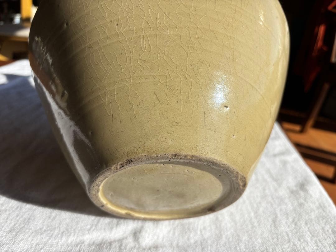 伊万里　灰釉大徳利　花瓶　アンティーク置物