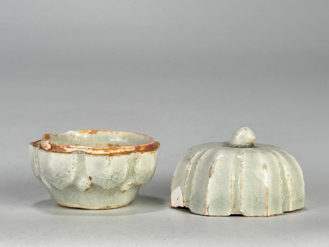 中国美術 宋時代 青白磁 影青 瓜形香合 蓋物 茶道具 時代 唐物