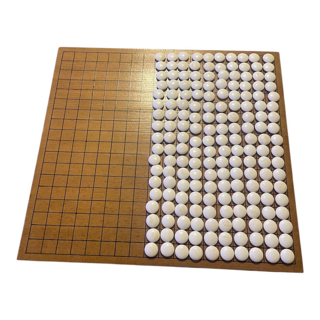 【極厚5.8寸】足付碁盤 新榧 柾目 17.5cm 天然蛤碁石 銘木碁笥セット