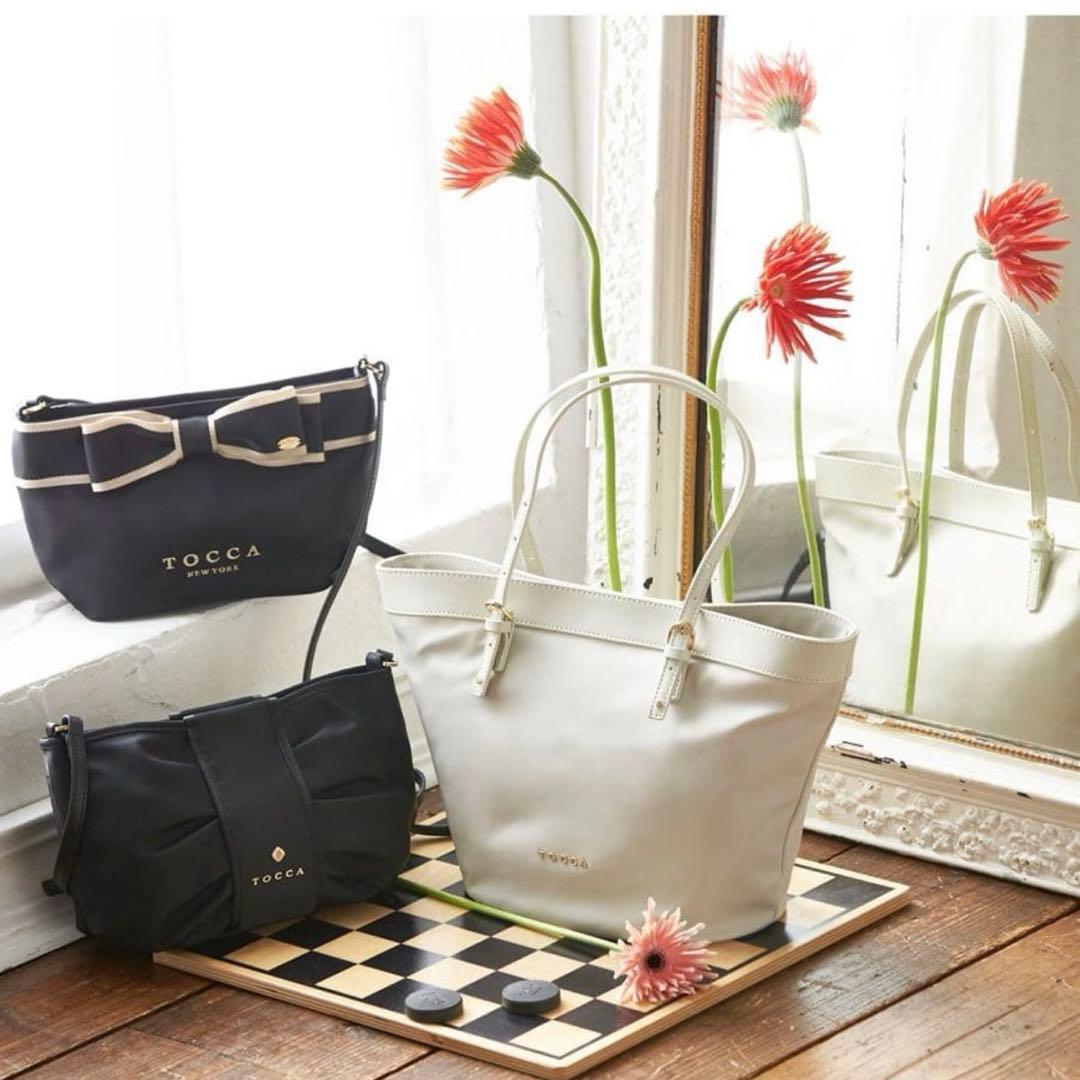 未使用品トッカショルダー リボンポシェットブラックリボンTOCCAバッグブラック