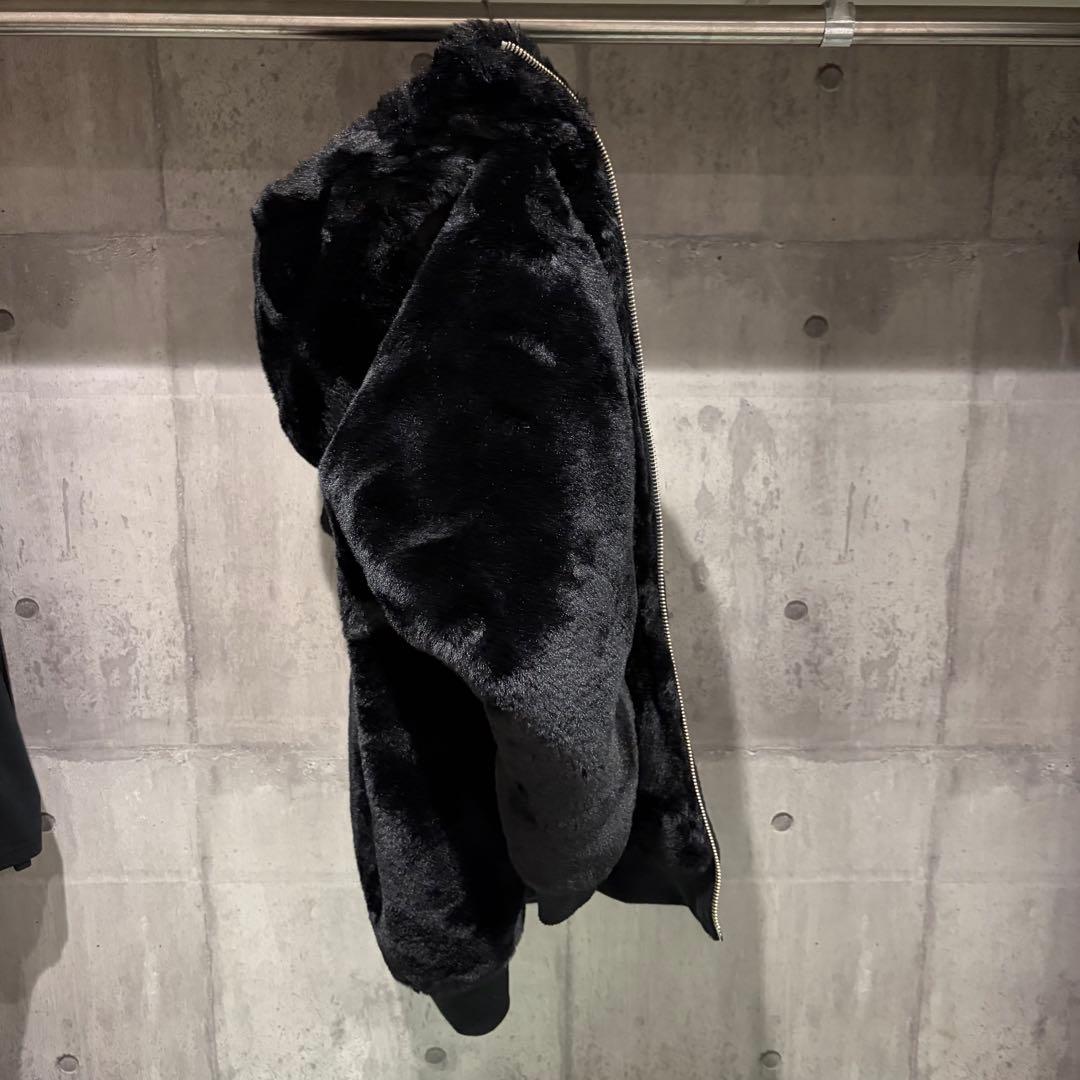 NO ID BLACK ファーフーディー　メンズ　ブラック