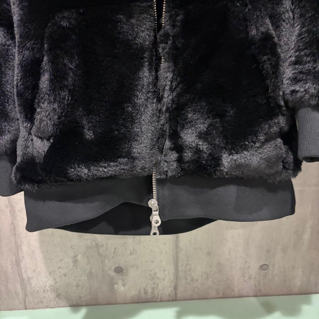 NO ID BLACK ファーフーディー　メンズ　ブラック