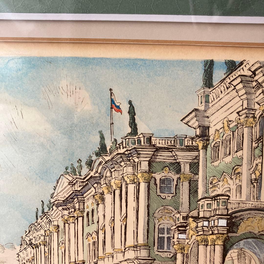 冬宮殿 版画手彩色Alexey Dmitrievich Reipolsky - メルカリ