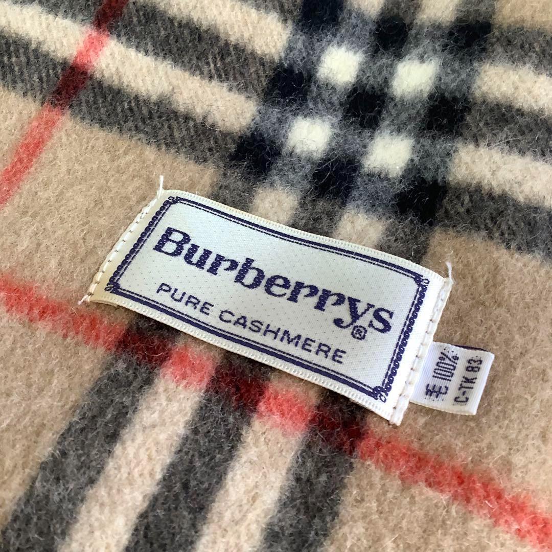 美品】バーバリー 現行 マフラー ノバチェック カシミヤ100% 白タグ
