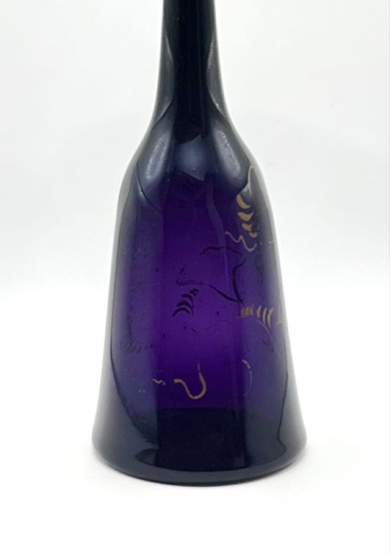 江戸ガラス 瑠璃 つる首徳利 金彩あり ギヤマン びいどろ 和ガラス 骨董