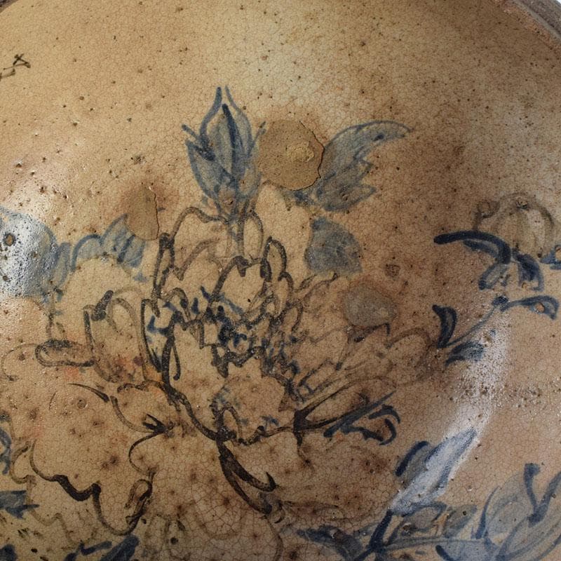 茶道具 瀬戸焼 加藤春岱作 三島写 染付花文 刷毛目 鉢 V R9291 - メルカリ