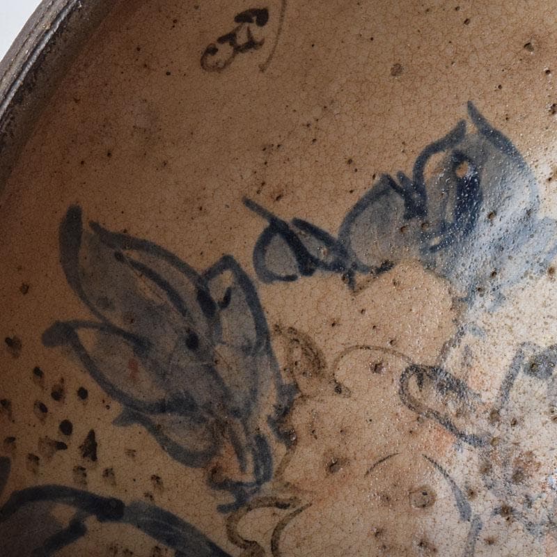 茶道具 瀬戸焼 加藤春岱作 三島写 染付花文 刷毛目 鉢 V R9291 - メルカリ