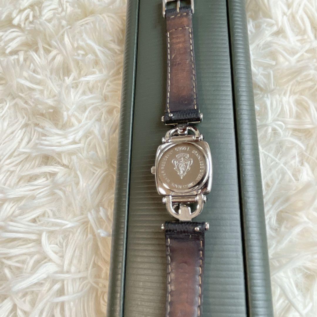 希少・稼働品✨GUCCI レザーベルト腕時計 ブラック　vintage