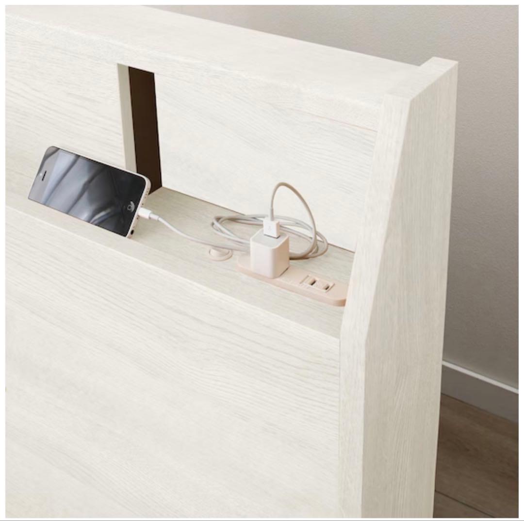 シングルベッドフレーム(アザン3 浅型/WW) LED照明付き